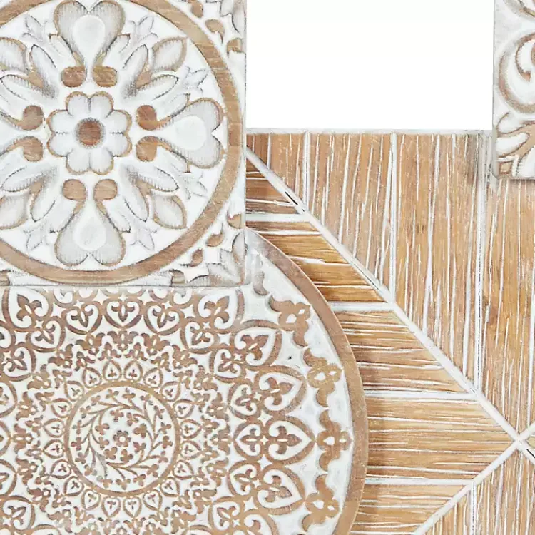 Kirklands Home Wall Plaques|Brown Wood Geometric Layered Shapes Wall Plaque