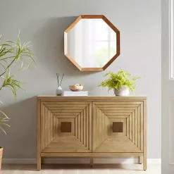 Kirklands Home Entryway Furniture|Wood Layered Doors Cabinet Brown