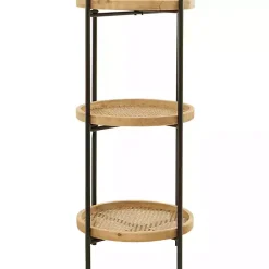 Kirklands Home Accent & End Tables|Wood Mesh Woven 3-Tier Accent Table Brown