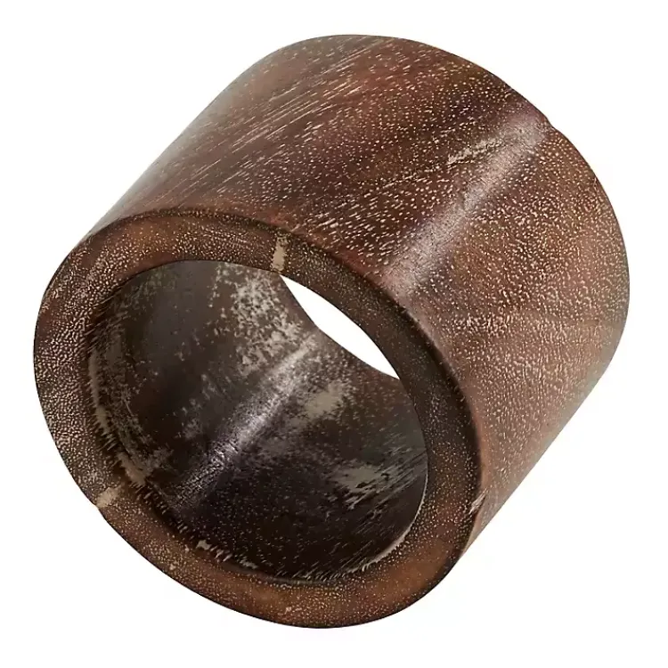 Kirklands Home Kitchen Accessories|Wood Napkin Rings, Set of 4 Brown