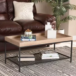 Kirklands Home Coffee Tables|Wood Raised Edge Coffee Table Brown