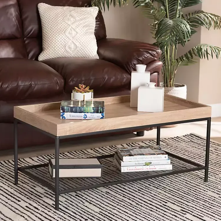 Kirklands Home Coffee Tables|Wood Raised Edge Coffee Table Brown