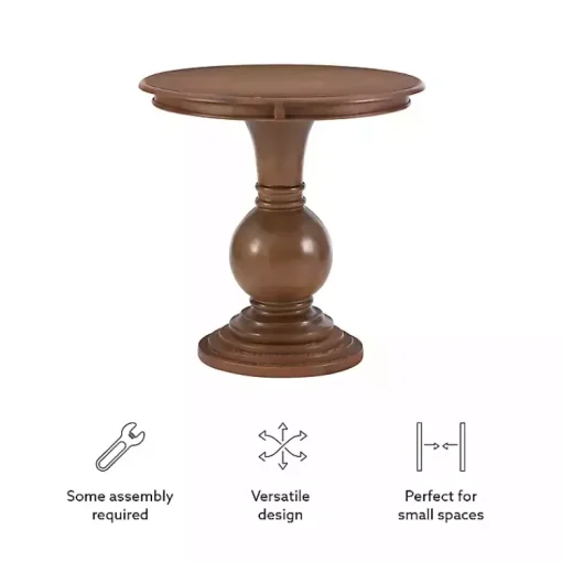 Kirklands Home Accent & End Tables|Wood Round Base Side Table Brown