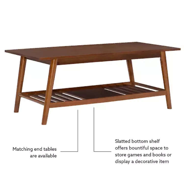Kirklands Home Coffee Tables|Wood Slatted Bottom Shelf Coffee Table Brown