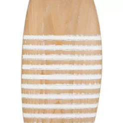 Kirklands Home Wall Plaques|Wood Striped Fish Wall Plaques, Set of 2 Brown