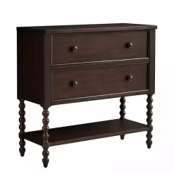 Kirklands Home Cabinets & Sideboards|Wood Turned Legs 2-Drawer Chest Brown