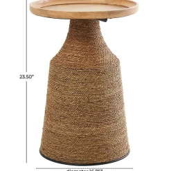 Kirklands Home Accent & End Tables|Wood Wrapped Accent Table Brown