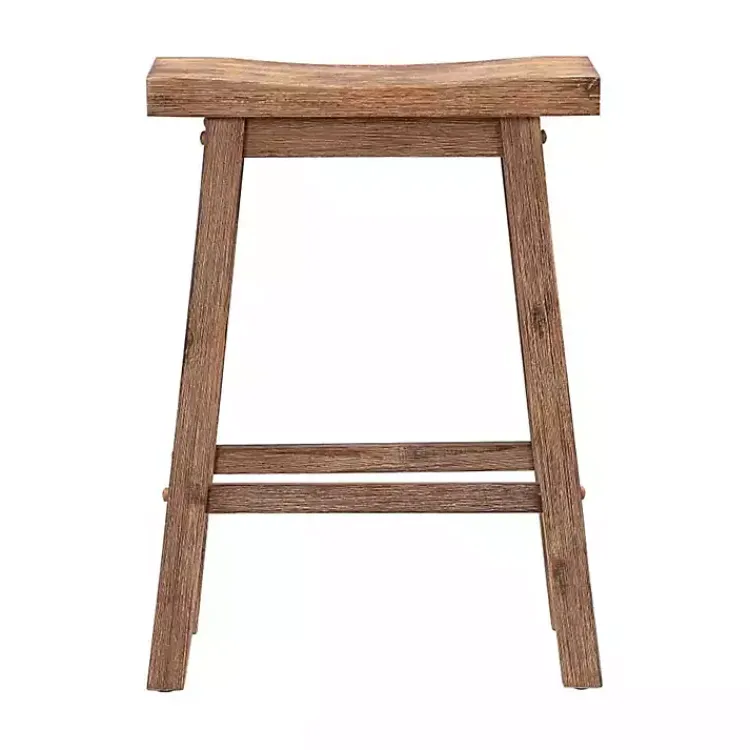 Kirklands Home Bar Stools & Counter Height Stools|Wooden Saddle Seat Counter Stool Brown
