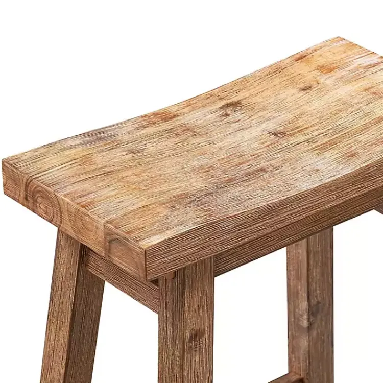 Kirklands Home Bar Stools & Counter Height Stools|Wooden Saddle Seat Counter Stool Brown