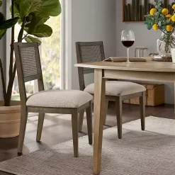 Kirklands Home Dining Chairs|Woven Back Dining Chairs, Set of 2 Brown