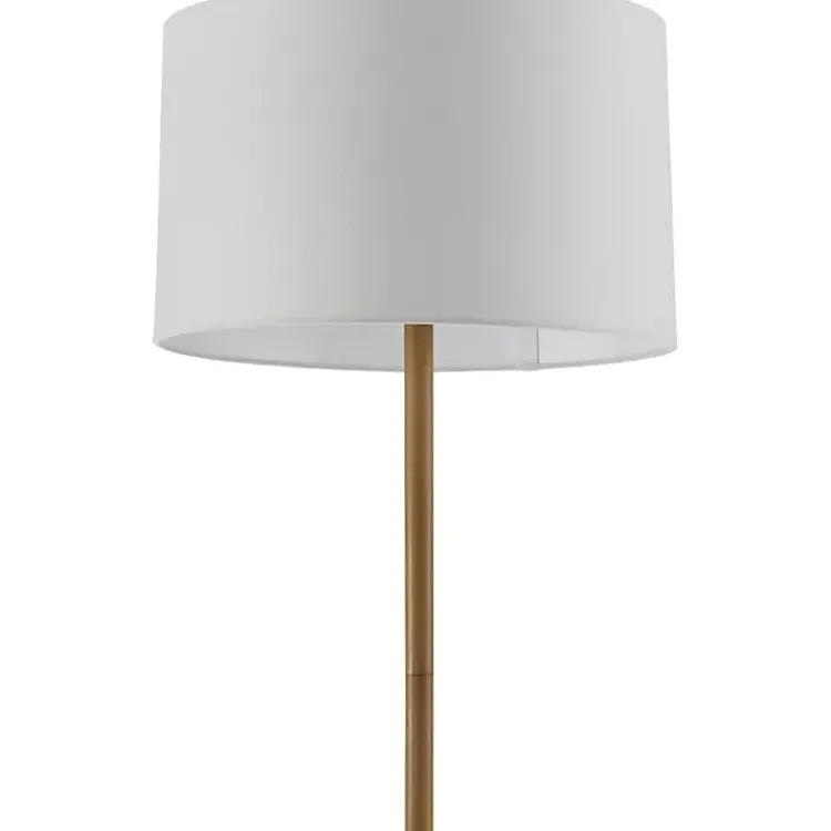 Kirklands Home Floor Lamps|Brown Woven Marni Floor Lamp White