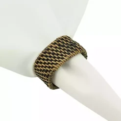 Kirklands Home Table Linens|Woven Rattan Oval Napkin Rings, Set of 4 Brown