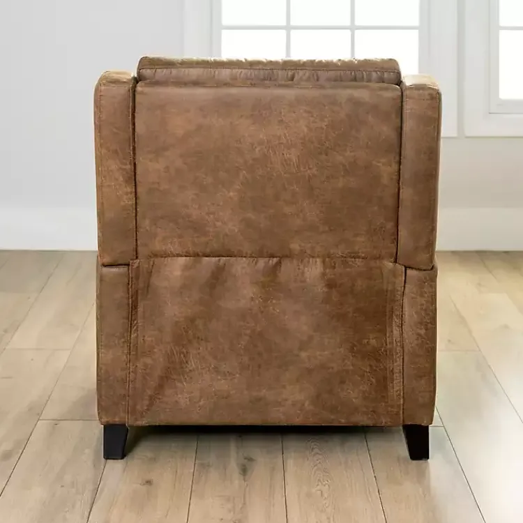 Kirklands Home Accent Chairs|Wyatt Faux Leather Recliner Brown