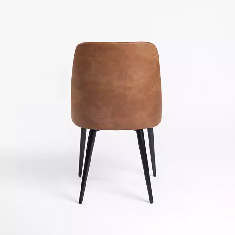 Kirklands Home Dining Chairs|Wyatt Faux Leather Dining Chairs, Set of 2 Brown