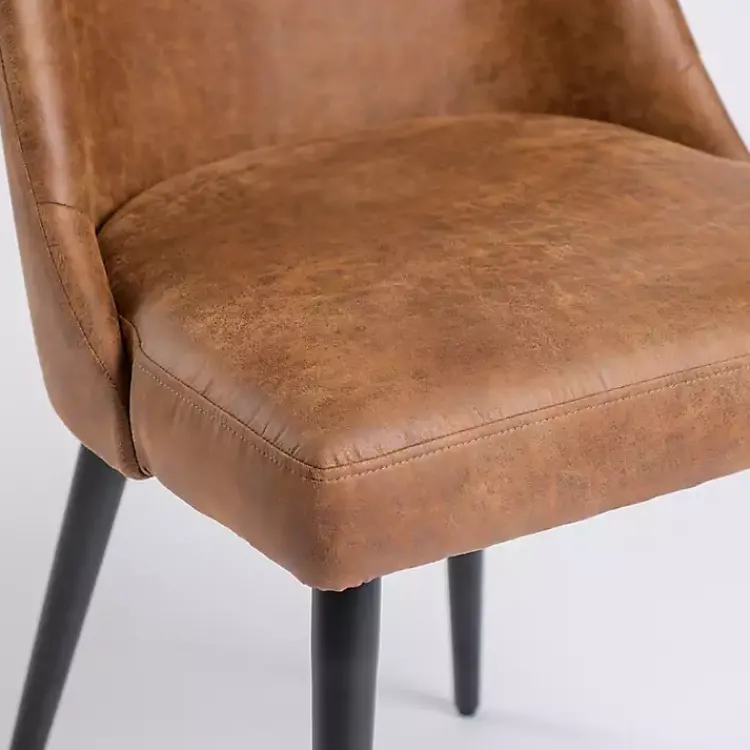 Kirklands Home Dining Chairs|Wyatt Faux Leather Dining Chairs, Set of 2 Brown