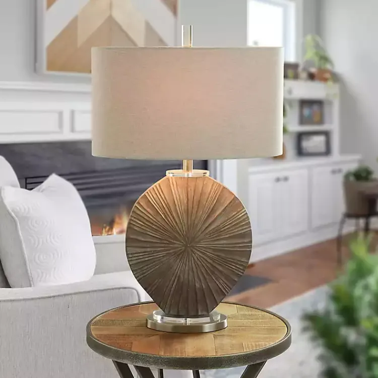 Kirklands Home Table Lamps|Brushed Brown Shell Table Lamp Gray