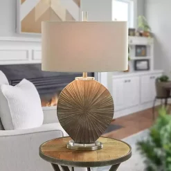 Kirklands Home Table Lamps|Brushed Brown Shell Table Lamp Gray