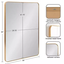 Kirklands Home Decorative Mirrors|Brushed Gold Sada Wall Mirror