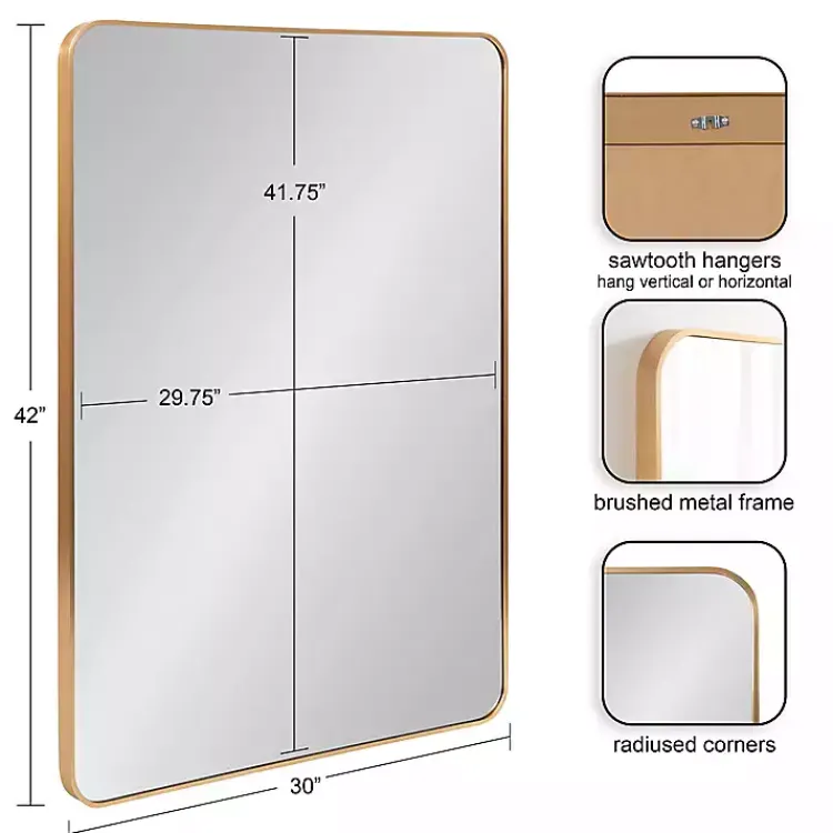 Kirklands Home Decorative Mirrors|Brushed Gold Sada Wall Mirror