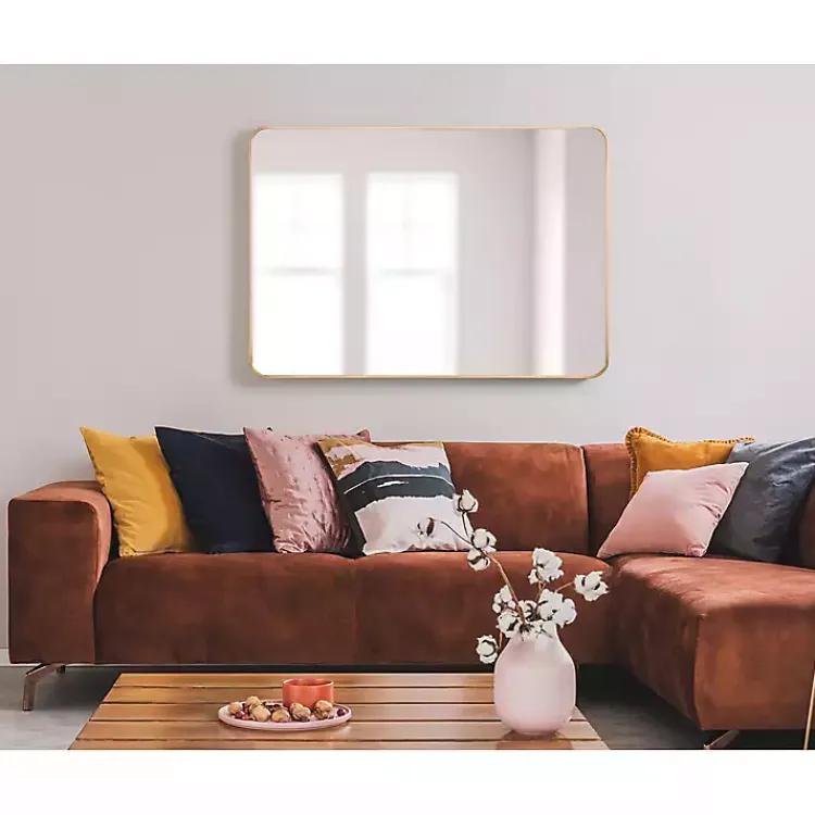 Kirklands Home Decorative Mirrors|Brushed Gold Sada Wall Mirror