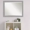 Kirklands Home Decorative Mirrors|Brushed Metallic Silver Frame Beveled Mirror