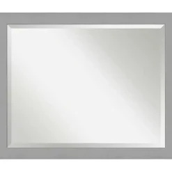 Kirklands Home Decorative Mirrors|Brushed Metallic Silver Frame Beveled Mirror