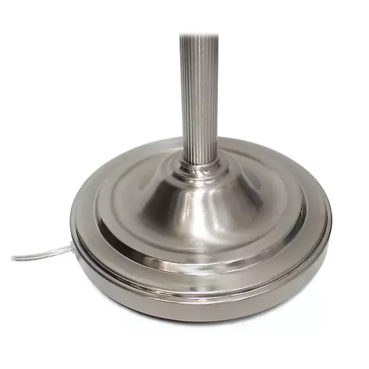 Kirklands Home Floor Lamps|Brushed Nickel Base Marble Glass Shade Floor Lamp Gray