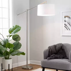 Kirklands Home Floor Lamps|Brushed Nickel Cassie Floor Lamp