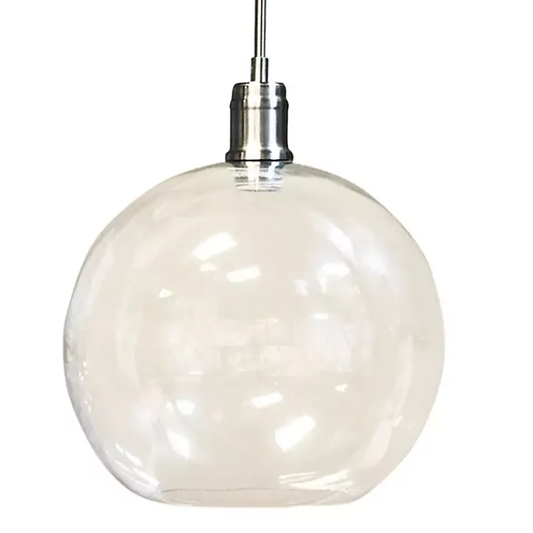 Kirklands Home Chandeliers & Pendant Lighting|Brushed Nickel Glass Globe Pendant Light Silver
