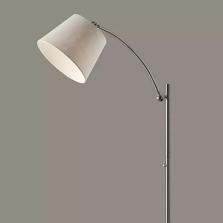Kirklands Home Floor Lamps|Brushed Adjustable Arm Floor Lamp Silver