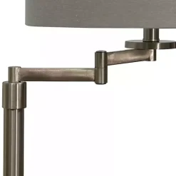 Kirklands Home Floor Lamps|Brushed Steel Adjustable Swing Arm Floor Lamp Tan