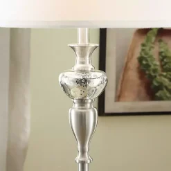 Kirklands Home Floor Lamps|Brushed Steel Fluted Floor Lamp White