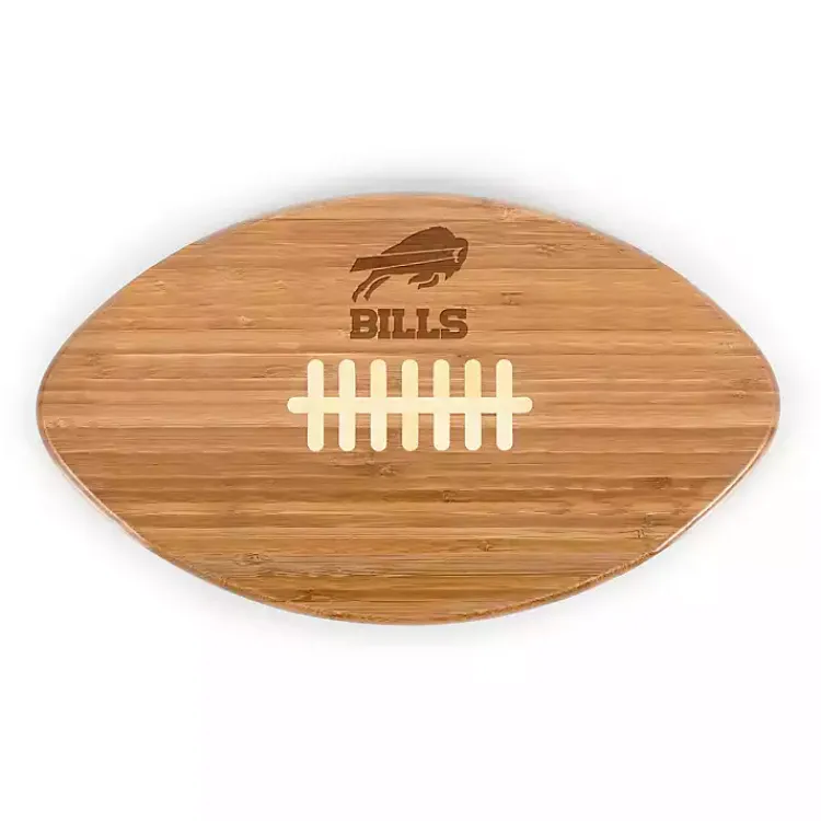 Kirklands Home Serving & Entertaining|Buffalo Bills Bamboo Football Cutting Board Tan