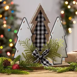 Sale Buffalo Check Bow Tabletop Christmas Tree Trio Christmas Decorations