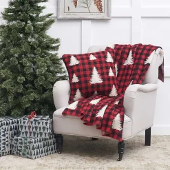 Hot Buffalo Check Christmas Tree Throw Blankets & Throws