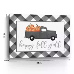 New Buffalo Check Happy Fall Truck Giclee Canvas Print Fall