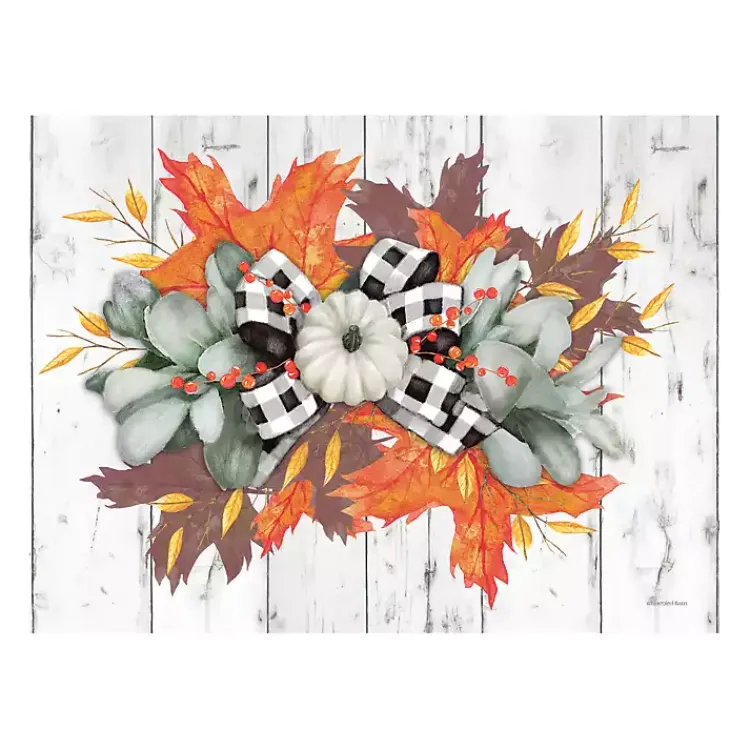 Sale Buffalo Check Pumpkin Swag Canvas Art Print Fall