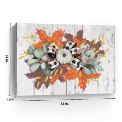 Sale Buffalo Check Pumpkin Swag Canvas Art Print Fall