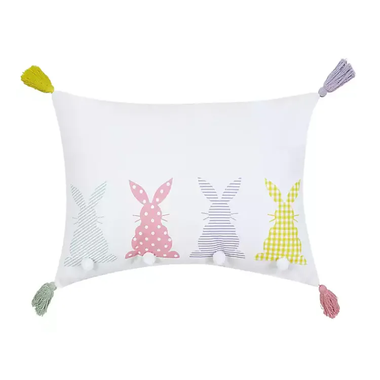 New Bunny Bums Tassel Easter Throw Pillow Pillows
