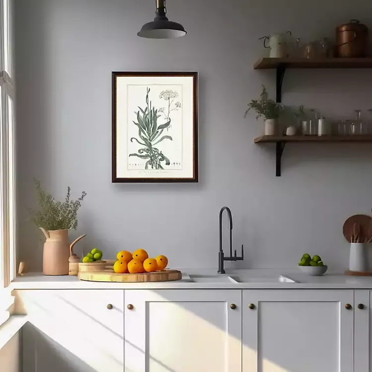 Kirklands Home Framed Art|Bupleurum Greenery Black Beaded Framed Art Print