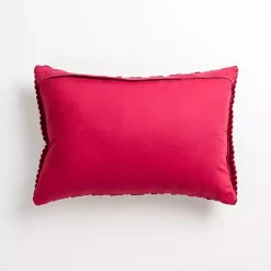 Hot Burgundy Jules Velvet Cord Lumbar Pillow Pillows