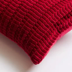 Hot Burgundy Jules Velvet Cord Lumbar Pillow Pillows