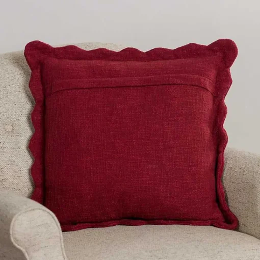 Best Burgundy Juna Scalloped Pillow Pillows