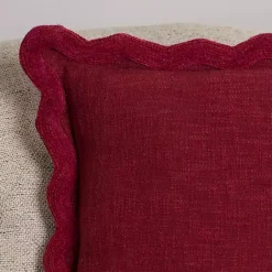 Best Burgundy Juna Scalloped Pillow Pillows