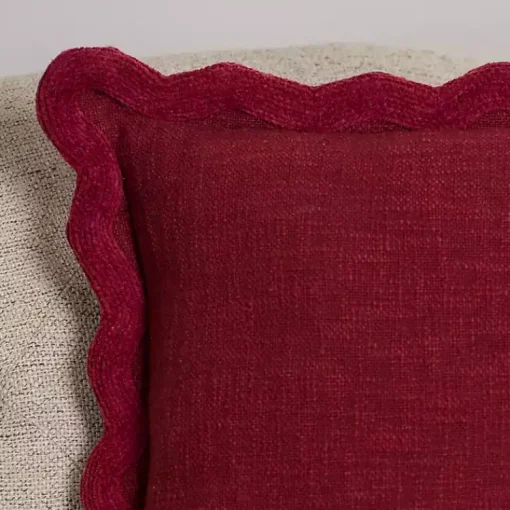 Best Burgundy Juna Scalloped Pillow Pillows