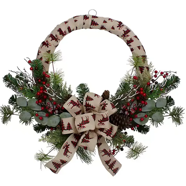Best Burlap Buffalo Check Foliage Wreath Christmas Wreaths