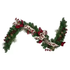 Online Burlap Buffalo Check Foliage Garland Christmas Arrangements & Garland