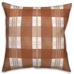 Burnt Orange Plaid Harvest Throw Pillow Fall