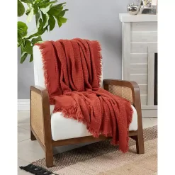 Online Burnt Waffle Weave Throw Blanket Blankets & Throws