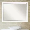 Kirklands Home Decorative Mirrors|Cabinet White Narrow Frame Beveled Mirror
